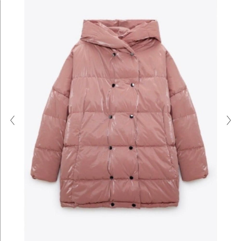 ZARA pink puffer jacket